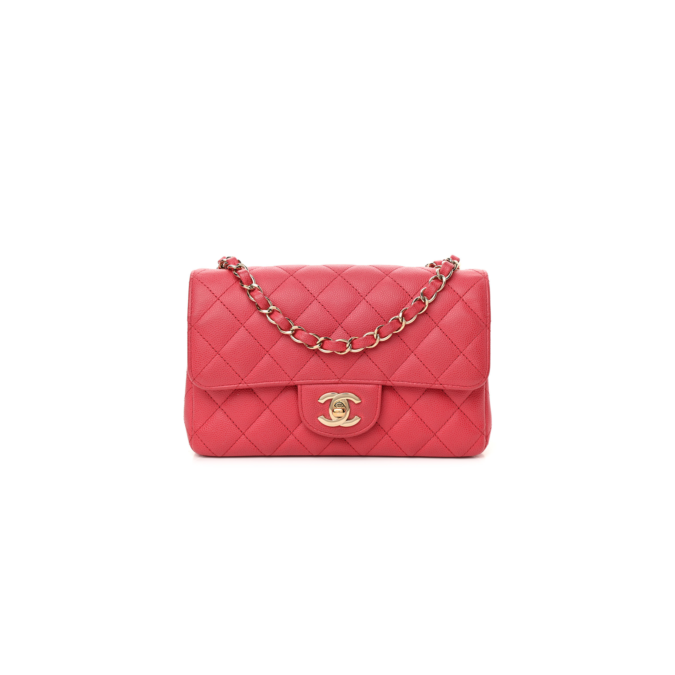 CHANEL CAVIAR QUILTED MINI FLAP AS2215 1132441 (20*13*6cm)